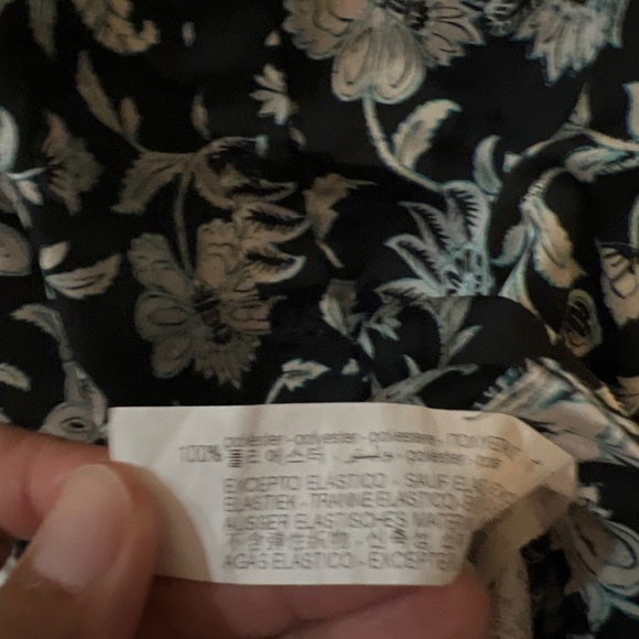 Zara Black Floral Print Collared Button Down 3/4 Sleeve Dress Size Small EUC - Picture 4 of 6